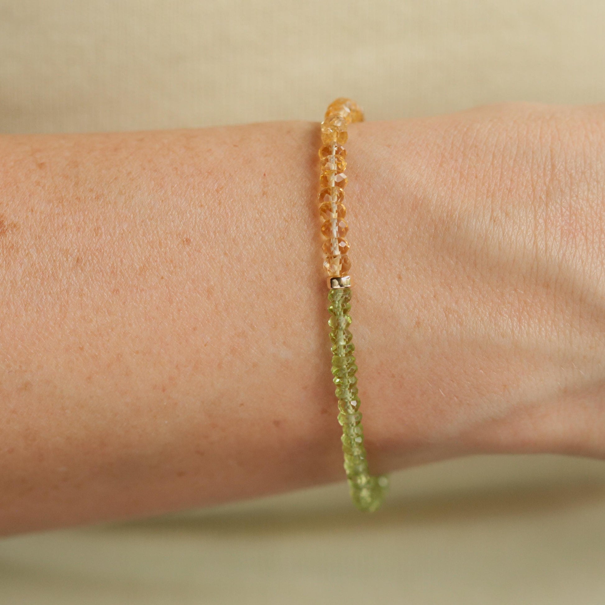 Citrine + Peridot bracelet | faceted highest quality peridot bracelet | 100% genuine peridot | natural peridot beaded bracelet