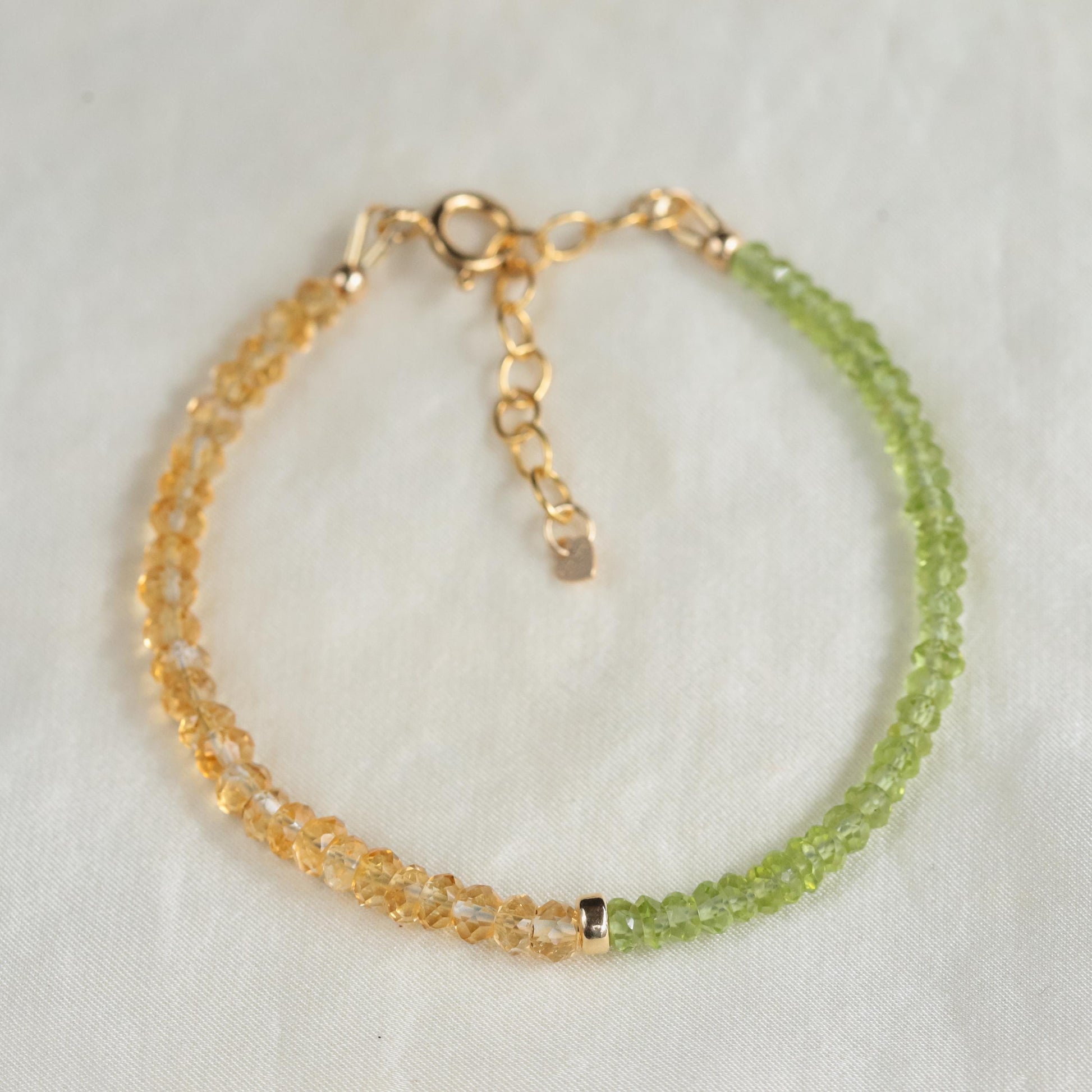 Citrine + Peridot bracelet | faceted highest quality peridot bracelet | 100% genuine peridot | natural peridot beaded bracelet