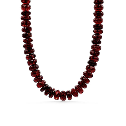 AAAA+ Garnet Beaded Necklace | AAAA+ genuine garnet beaded necklace | Smooth Red Garnet | gold garnet | Beaded garnet necklace