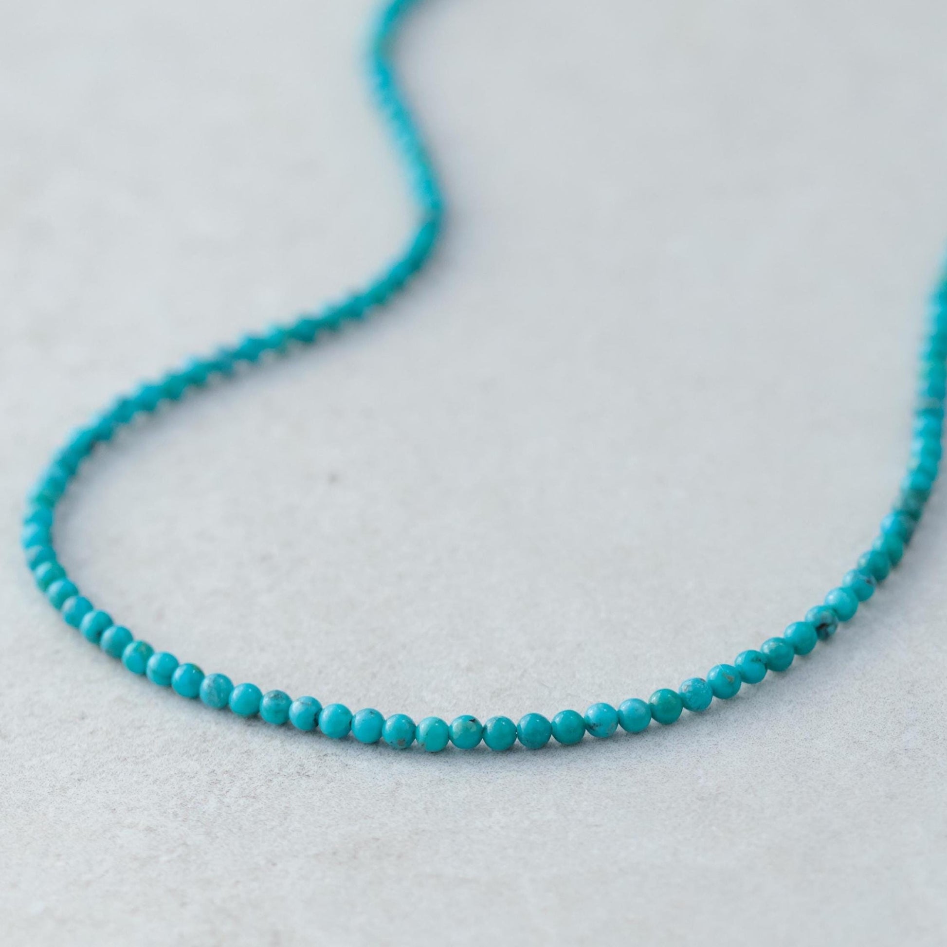 3mm turquoise necklace | 14K gold filled turquoise beaded necklace | beaded turquoise necklace | turquoise 3mm | December