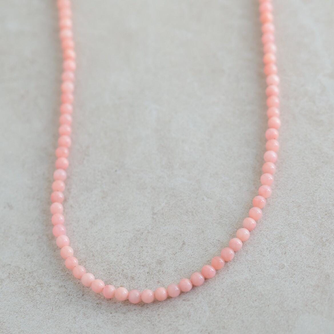 Pink opal necklace - 14K