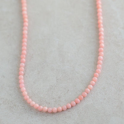 Pink opal necklace - 14K