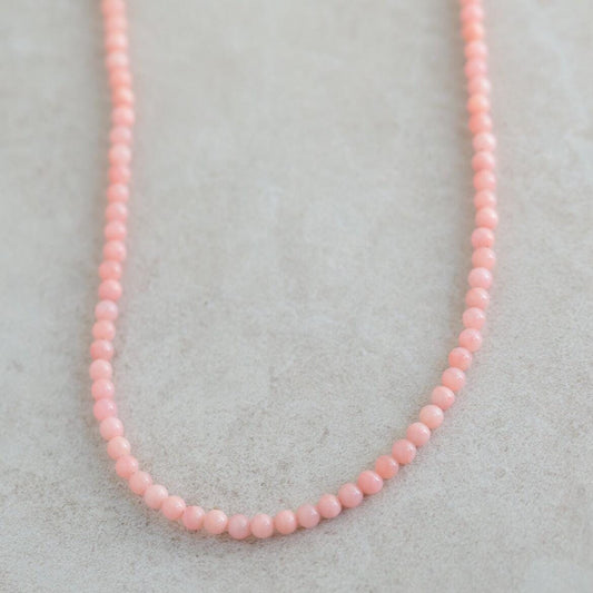 Pink opal necklace - 14K