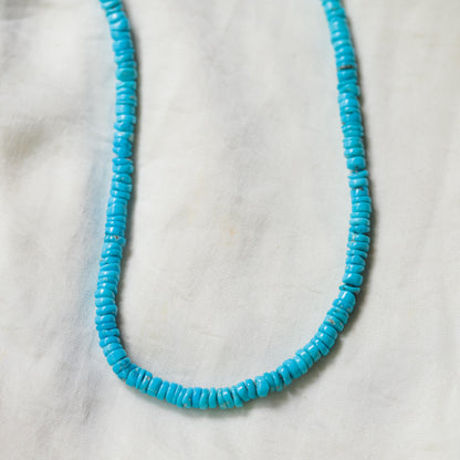 Sleeping Beauty Heishi Necklace - 14K