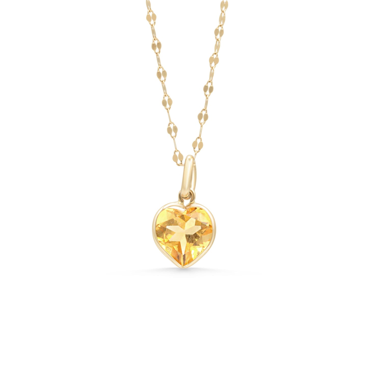 14K GOLD Citrine Pendant | gold Citrine necklace, Citrine heart Jewelry, Citrine heart pendant, genuine citrine necklace