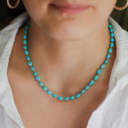 Sleeping beauty toggle necklace, Sleeping Beauty Turquoise, Arizona Turquoise Jewelry, December Birthstone, Genuine turquoise
