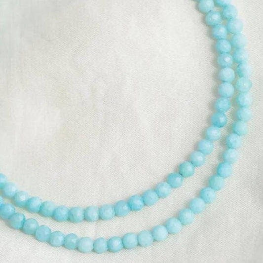 Larimar Necklace 3mm - 14K