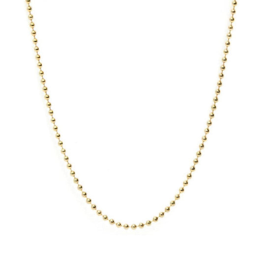 14K SOLID GOLD Chain, High Quality Gold Bead Necklace, Dainty Chain, Gold Chain, Minimalist Necklace, Layering Necklace #0270