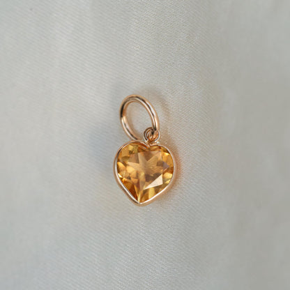 14K GOLD Citrine Pendant | gold Citrine necklace, Citrine heart Jewelry, Citrine heart pendant, genuine citrine necklace