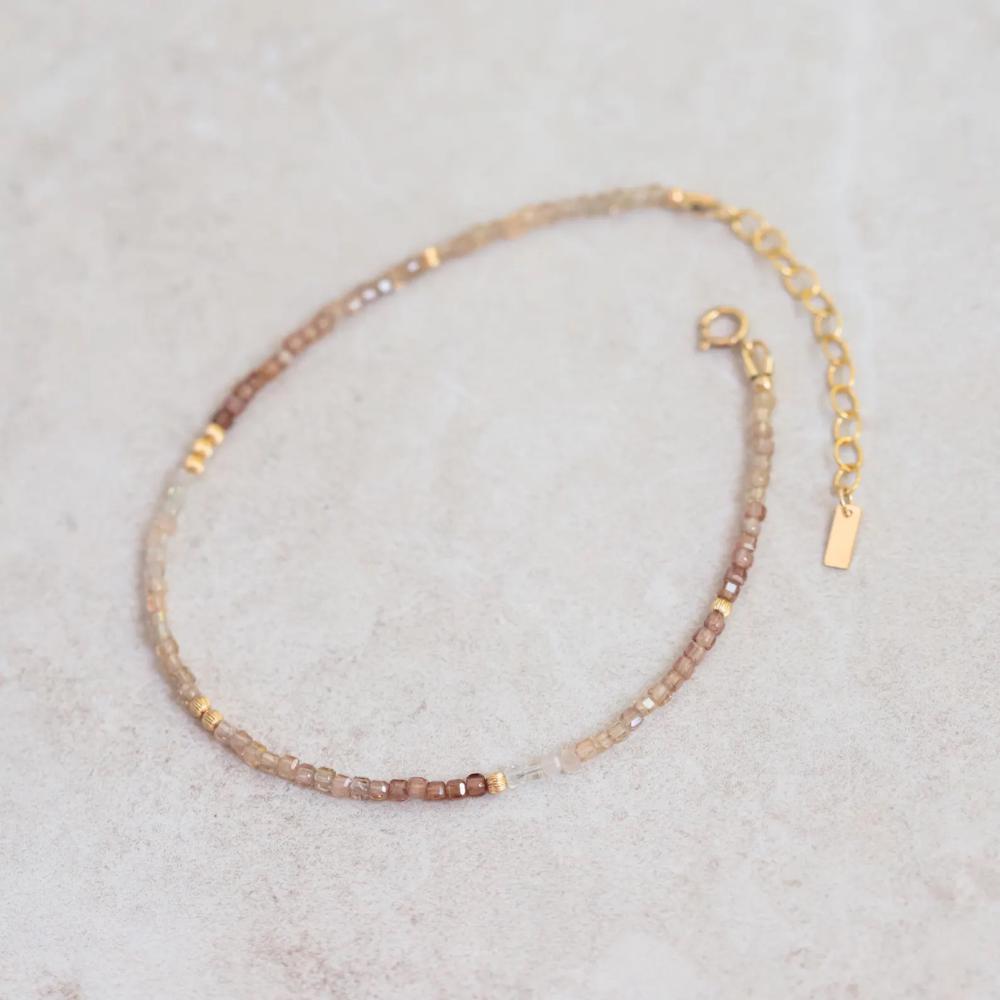Gemstone Anklet | Beaded turquoise anklet | women's beaded ankle bracelet | [TBD] gemstone anklet | beachy anklet | gold and turquoise W