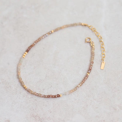 Gemstone Anklet | Beaded turquoise anklet | women's beaded ankle bracelet | [TBD] gemstone anklet | beachy anklet | gold and turquoise W