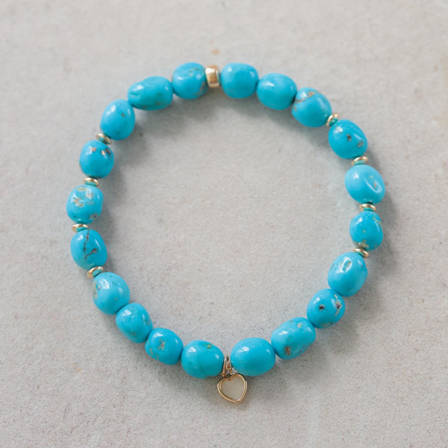14K GOLD Sleeping beauty turquoise | Extra large Turquoise beaded bracelet [EBSM2058] | sleeping beauty nugget turquoise, women's turquoise