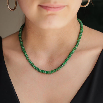 14K GOLD Tsavorite necklace | Tsavorite Beaded Necklace | Tsavorite necklace | Statement Tsavorite necklace | Tsavorite jewelry | Tsavorite