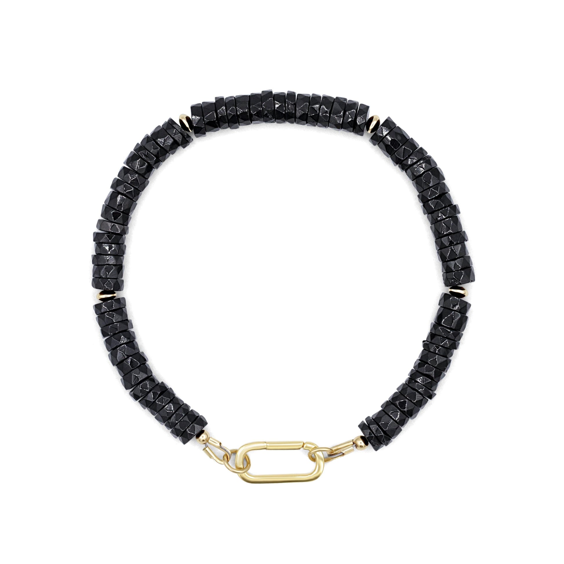 Black Spinel Bracelet, Minimalist Bracelet, Dainty Black Bracelet, Bracelet Spinelle Noir, Gemstone Stacking Bracelet, Black Bracelet