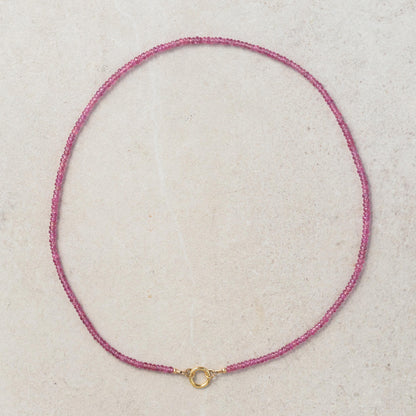 Pink Sapphire Necklace | beaded sapphire necklace | Pink Sapphire beaded necklace | smooth pink sapphire | pink gemstone