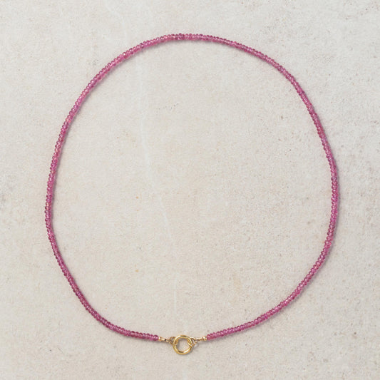 Pink Sapphire Necklace | beaded sapphire necklace | Pink Sapphire beaded necklace | smooth pink sapphire | pink gemstone
