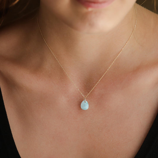 Larimar Pendant - 14K