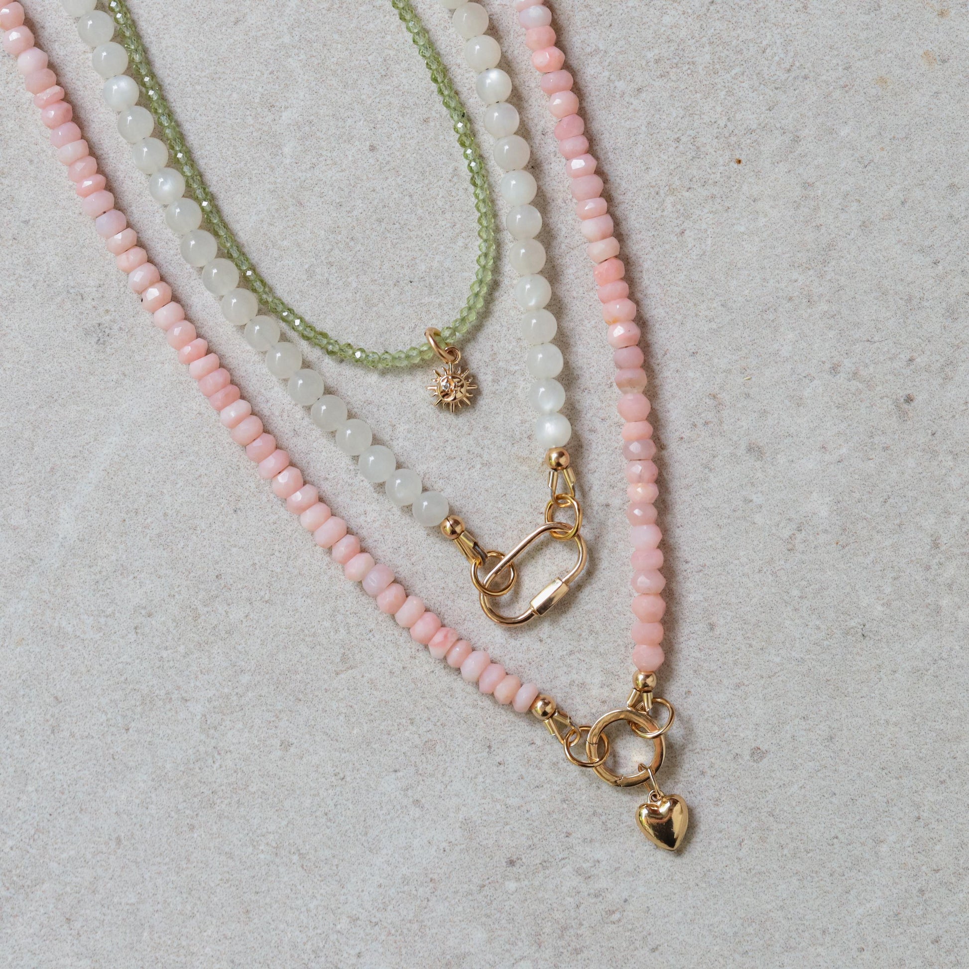 14K GOLD Peridot necklace - beaded peridot necklace, natural green gemstone, peridot jewelry, August birthstone, 16 year anniversary