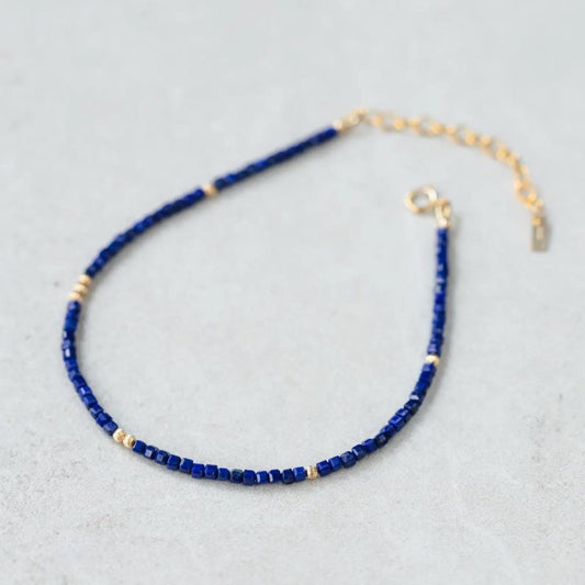 Gemstone Anklet | Beaded turquoise anklet | women's beaded ankle bracelet | [TBD] gemstone anklet | beachy anklet | gold and turquoise W