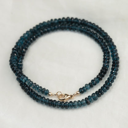 14K GOLD London Blue Topaz | blue topaz gold | November birthstone necklace | [ENLP1521_OOAK] genuine blue topaz jewelry | blue topaz