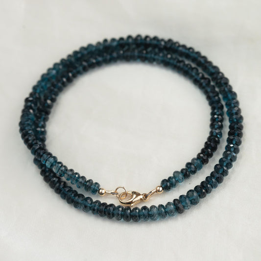 14K GOLD London Blue Topaz | blue topaz gold | November birthstone necklace | [ENLP1521_OOAK] genuine blue topaz jewelry | blue topaz
