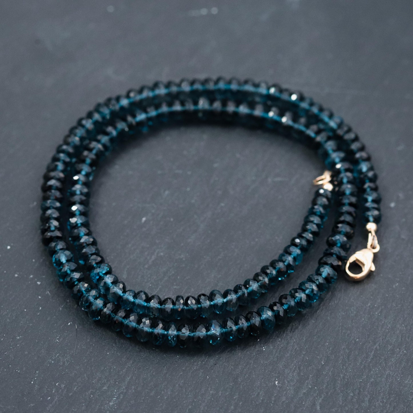 14K GOLD London Blue Topaz | blue topaz gold | November birthstone necklace | [ENLP1521_OOAK] genuine blue topaz jewelry | blue topaz