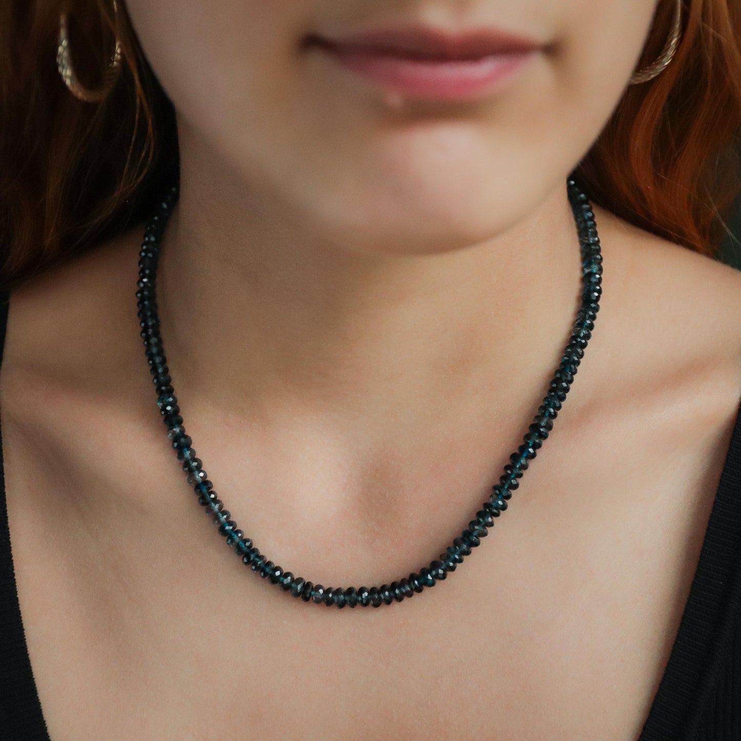 14K GOLD London Blue Topaz | blue topaz gold | November birthstone necklace | [ENLP1521_OOAK] genuine blue topaz jewelry | blue topaz