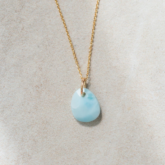 Larimar Pendant - 14K
