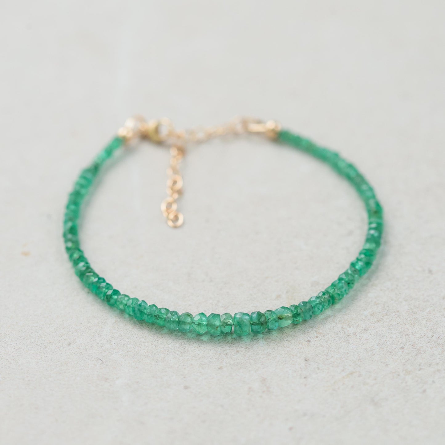 14K GOLD faceted Zambian Emerald Bracelet, Zambian dainty [EBZP1089 | Genuine Zambian emerald | Zambian emerald, may birthstone