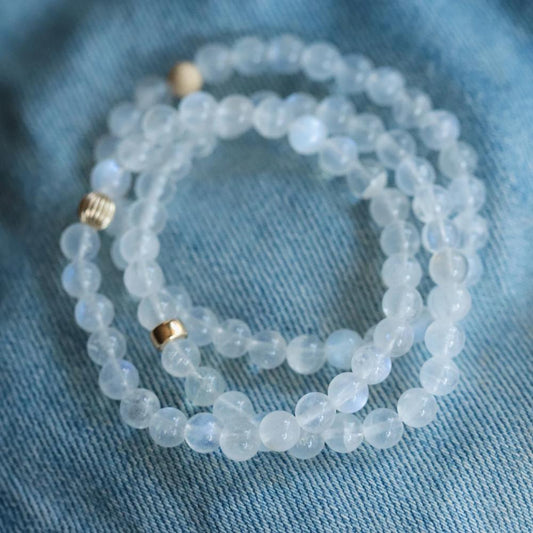 14K GOLD aaaa+ Moonstone 6mm | rainbow moonstone bracelet [EBMM1020] | AAA+ Rainbow Moonstone 6mm | rainbow moonstone bracelet | Moonstone