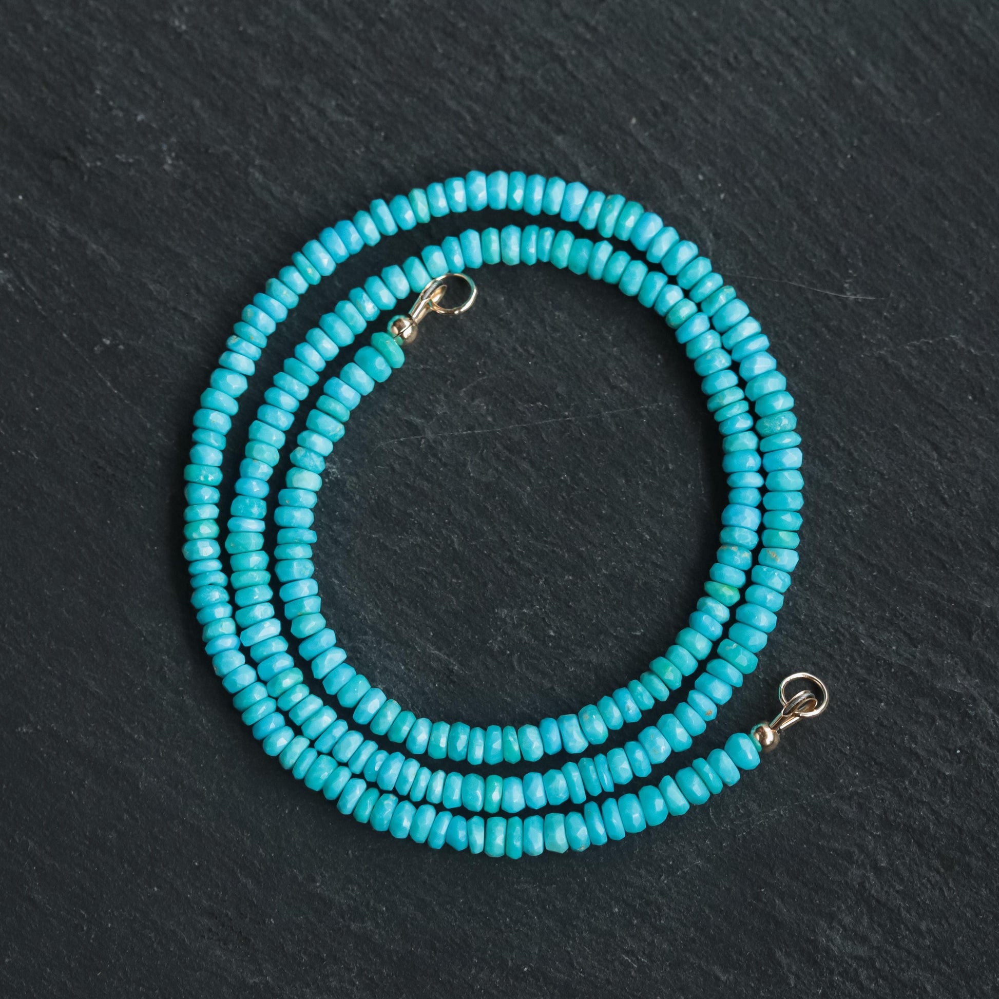 14K GOLD Sleeping beauty necklace, Sleeping Beauty Turquoise, [ENSM1991] Arizona Turquoise Jewelry, December Birthstone, Genuine turquoise