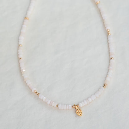 Pink opal pendant necklace