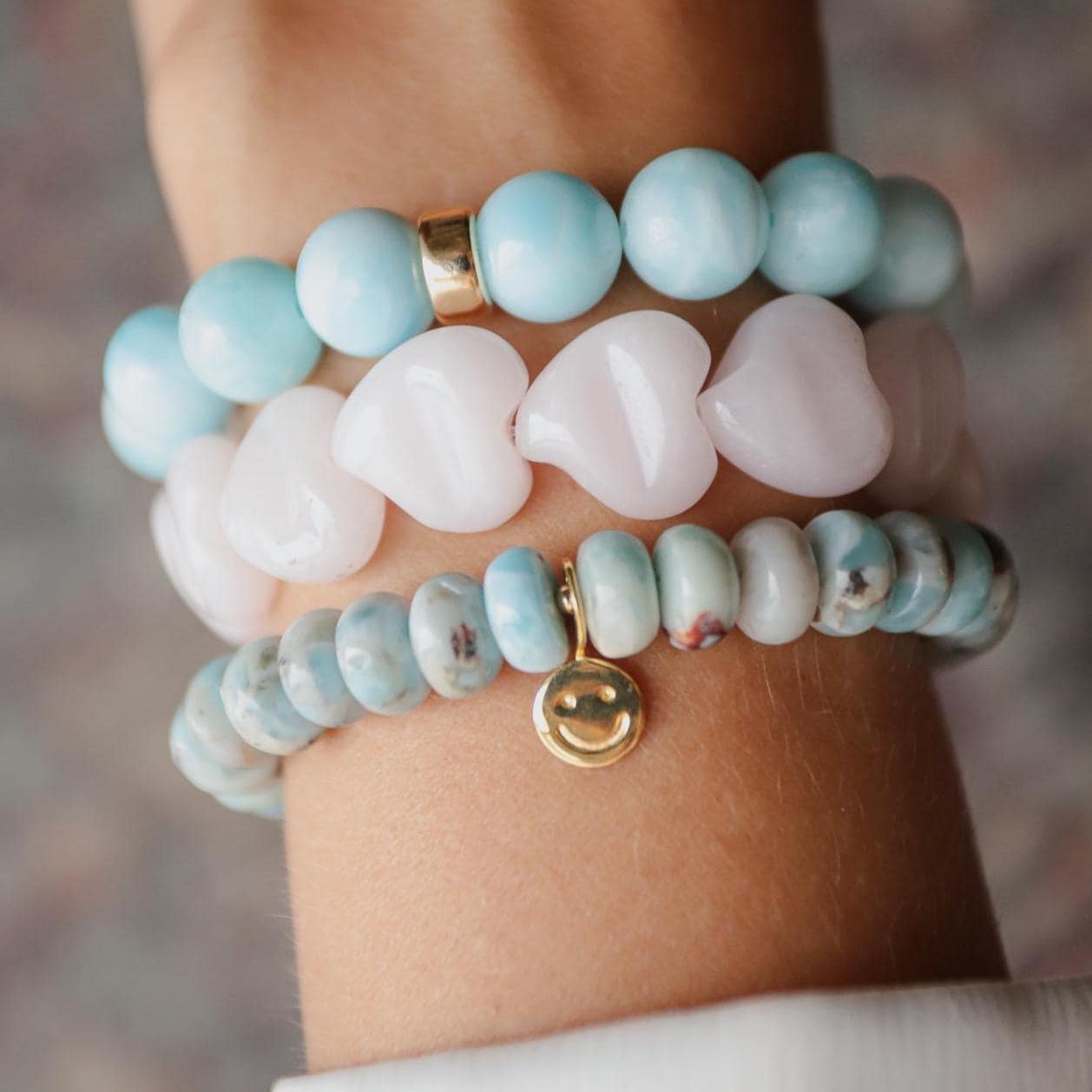 14K Hemimorphite bracelet 10MM | AAA+ hemimorphite bracelet | hemimorphite 10mm | genuine Hemimorphite Beads | light blue hemimorphite