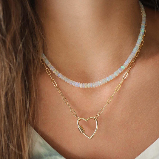 Faceted Opal Necklace - 14K Gold Filled