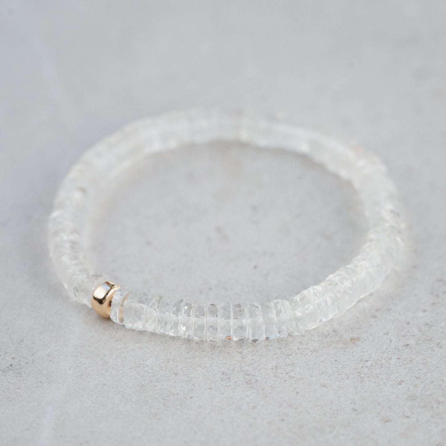 Clear Quartz Bracelet, Delicate Clear Quartz Stacking Bracelet [EBCM1608] , faceted Clear Quartz bracelets *BS *G