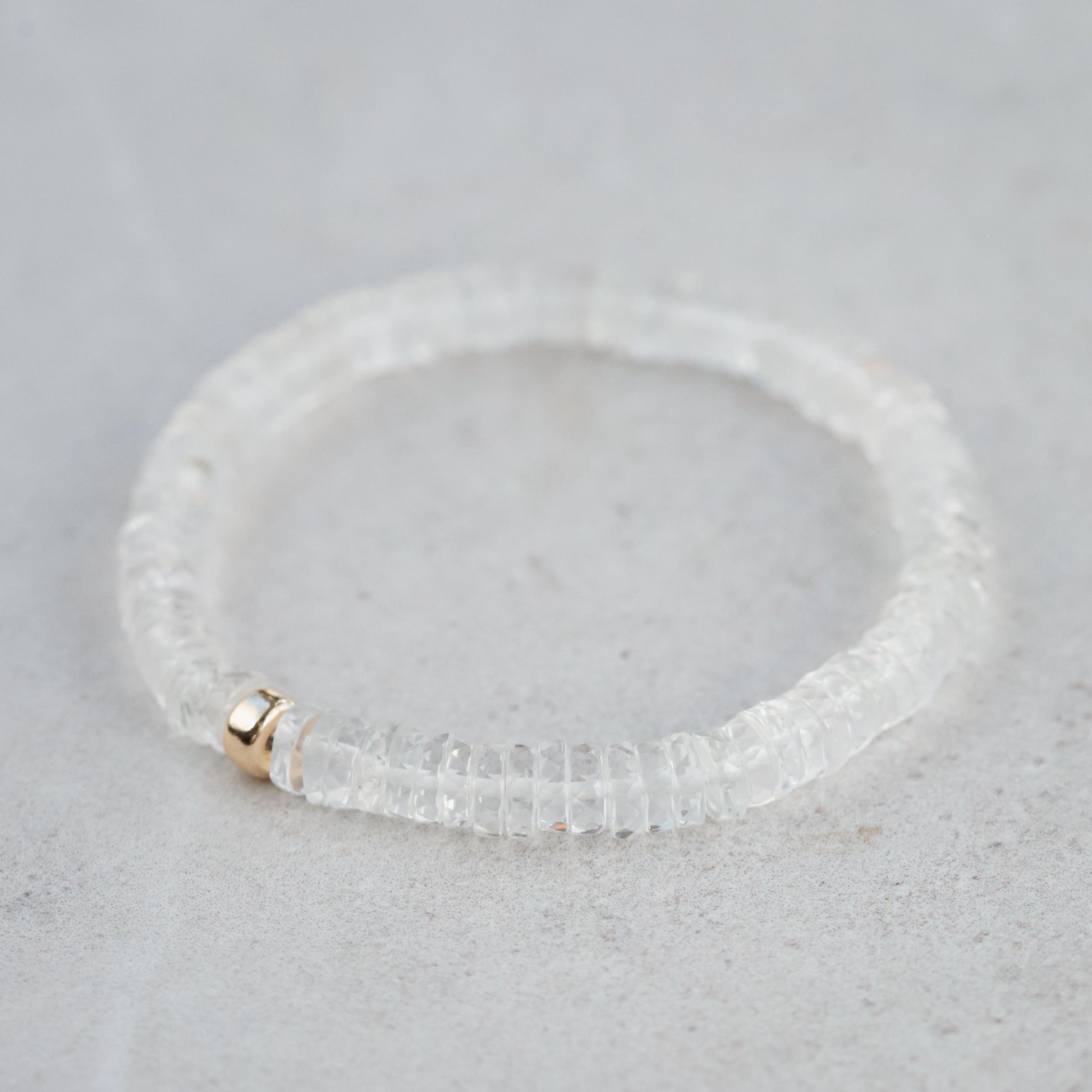 Clear Quartz Bracelet, Delicate Clear Quartz Stacking Bracelet [EBCM1608] , faceted Clear Quartz bracelets *BS *G