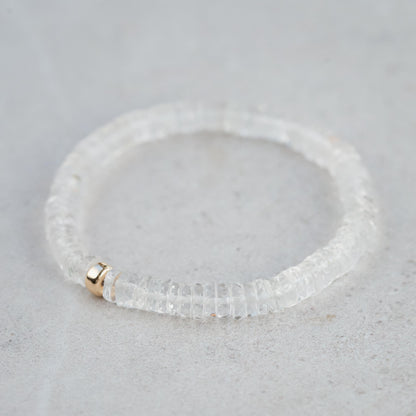 Clear Quartz Bracelet, Delicate Clear Quartz Stacking Bracelet [EBCM1608] , faceted Clear Quartz bracelets *BS *G