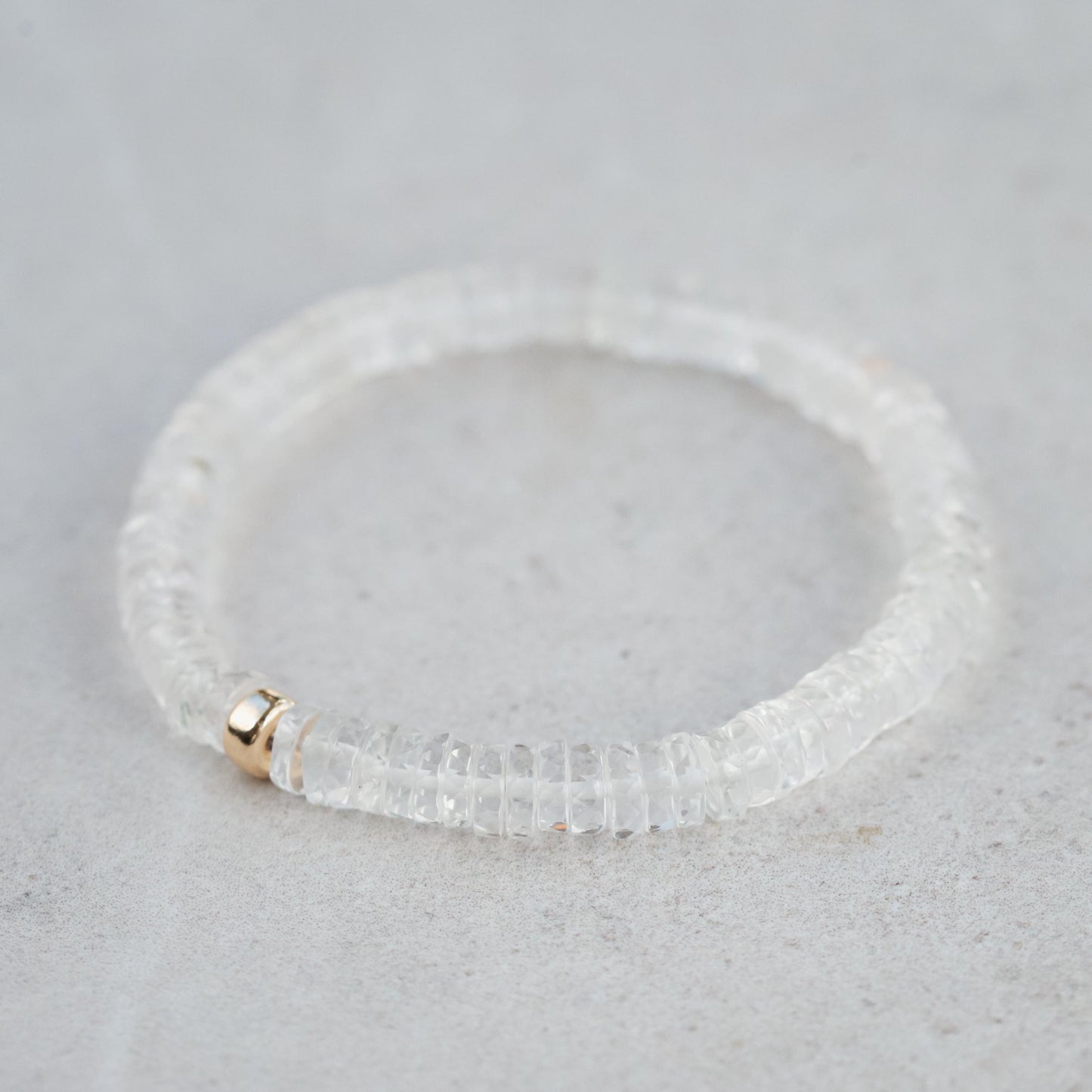 Clear Quartz Heishi Bracelet