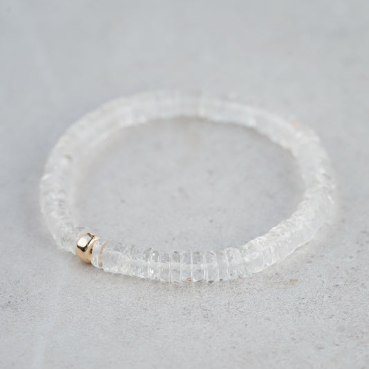 Clear Quartz Heishi Bracelet