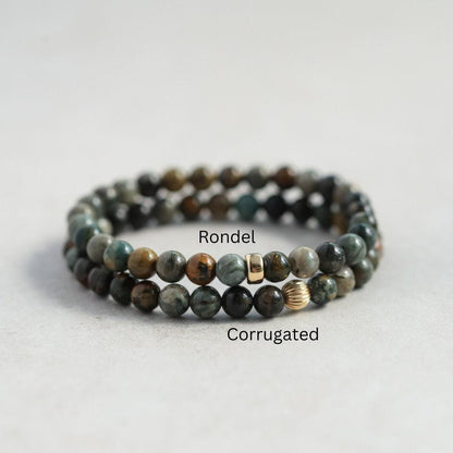14K GOLD Ocean jasper bracelet | genuine ocean jasper bracelet 6mm | [EBOM1421] gold ocean jasper bracelet | women's ocean jasper *BSS