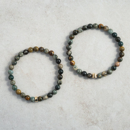 14K GOLD Ocean jasper bracelet | genuine ocean jasper bracelet 6mm | [EBOM1421] gold ocean jasper bracelet | women's ocean jasper *BSS