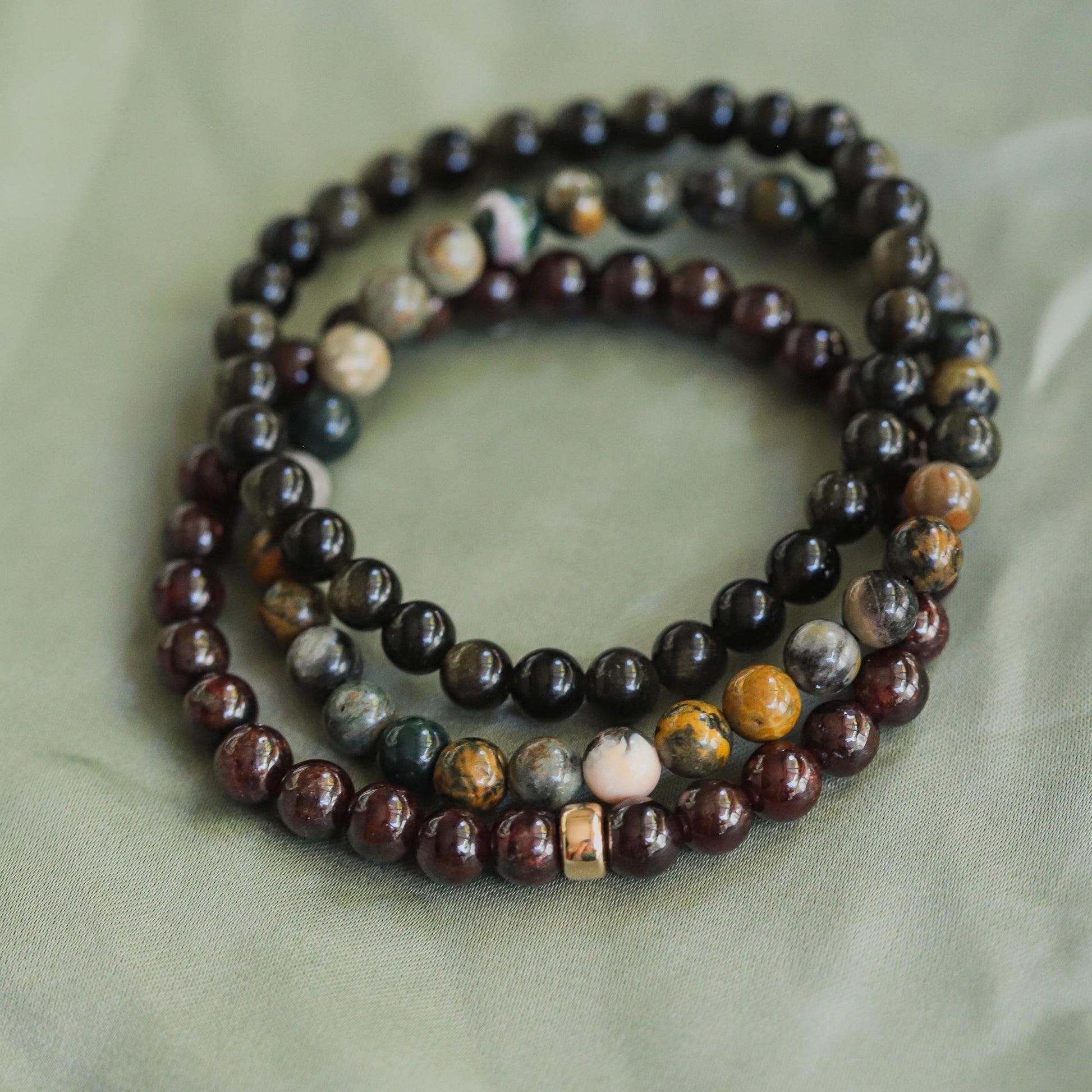 14K GOLD Ocean jasper bracelet | genuine ocean jasper bracelet 6mm | [EBOM1421] gold ocean jasper bracelet | women's ocean jasper *BSS