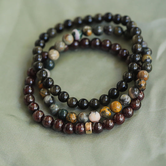 14K GOLD Ocean jasper bracelet | genuine ocean jasper bracelet 6mm | [EBOM1421] gold ocean jasper bracelet | women's ocean jasper *BSS