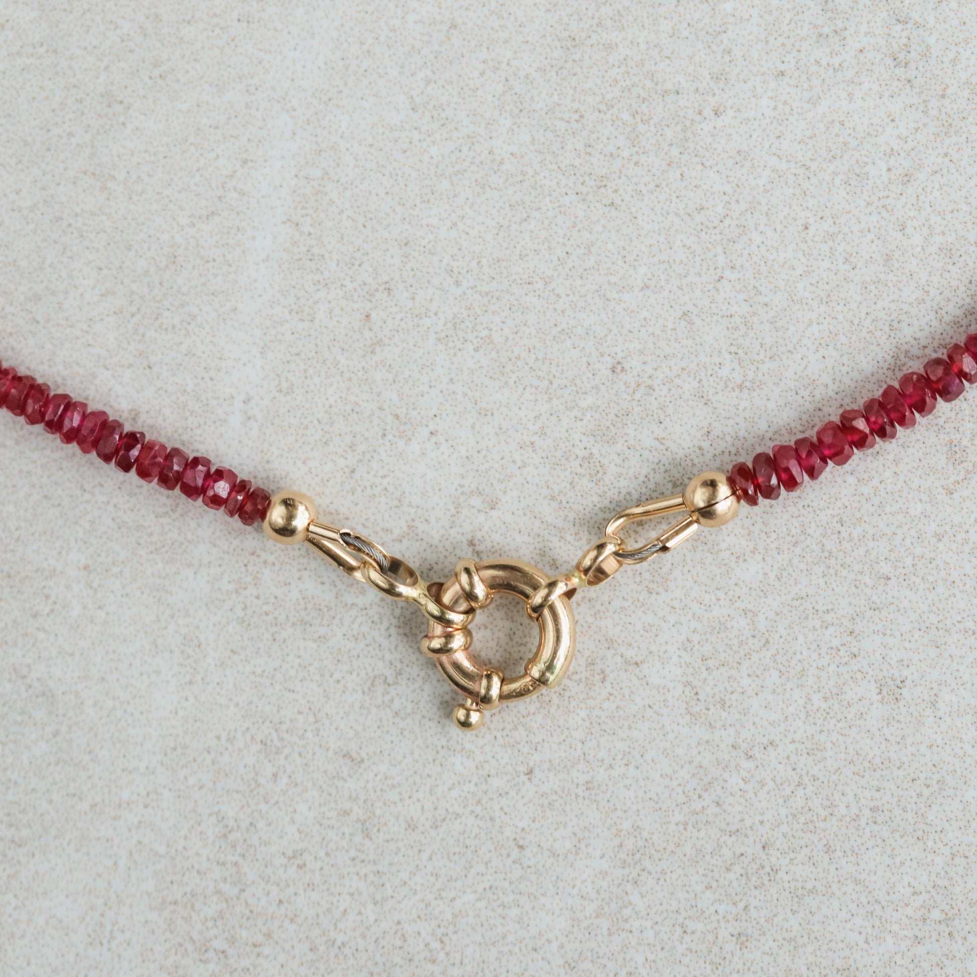 Longido Ruby Necklace - Sailors Clasp 14K