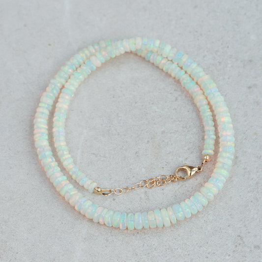 Ethiopian Opal Smooth Necklace - 14K