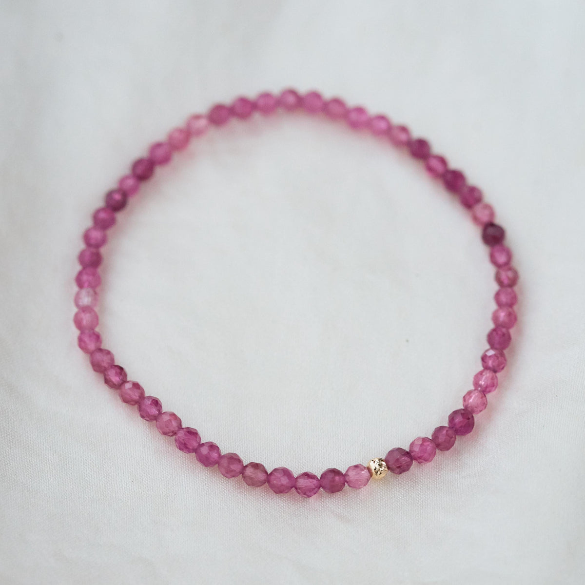 Pink Crush Pink Tourmaline Bracelet, 14K Solid Gold Bracelet [EBPM1212], Natural Pink Tourmaline, Dainty Gemstone Bracelet, Gift for Her
