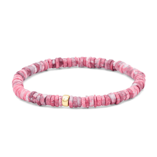 Rare Thulite | unique natural thulite, vibrant thulite bracelet | [EBTM1789] Pink THULITE Bracelet | Thulite for love, gratitude *BSS