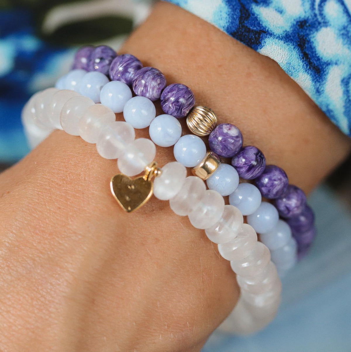 Blue Lace Agate Bracelet 6mm