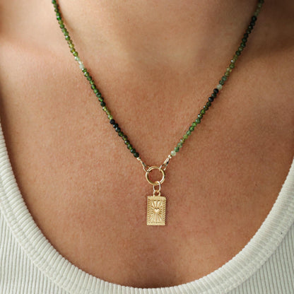 Green Tourmaline Carabiner Necklace