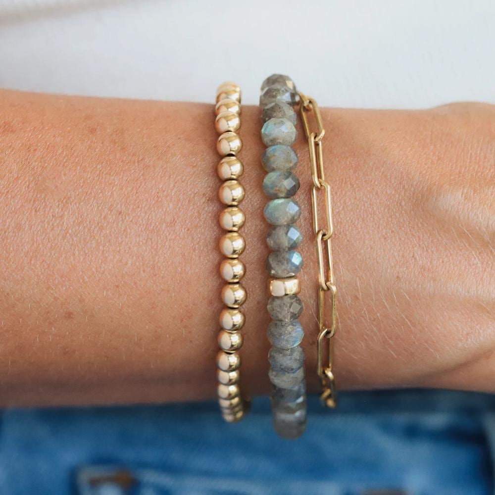 Luminous Labradorite faceted bracelet